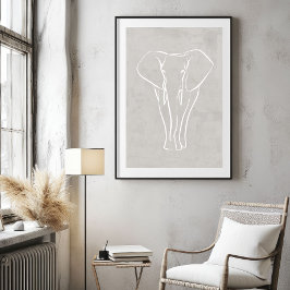 Elephant Line Art | Minimalistisk Safari-Poster Perfect Poster
