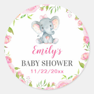 Elephant Little Peanut Girl Shower Sprinkle Runt Klistermärke
