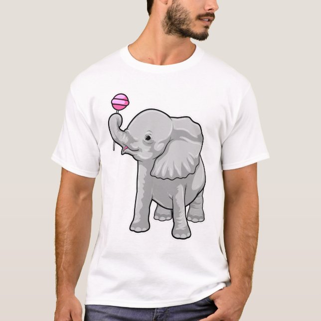 Elephant Lollipop T Shirt (Framsida)