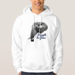 Elephant Lotus Strength in Grace Art Print Hoodie