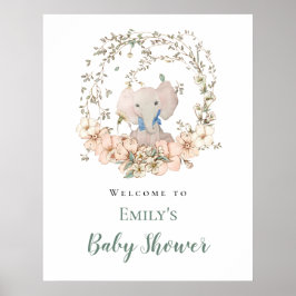 Elephant Löv Ram Välkomstpojkens babyskor Poster