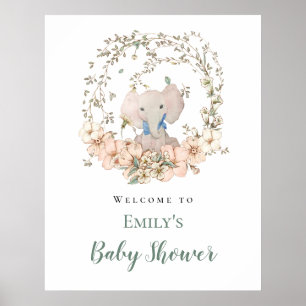 Elephant Löv Ram Välkomstpojkens babyskor Poster