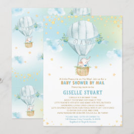Elephant Luftballong Baby Shower by Mail Boy Inbjudningar