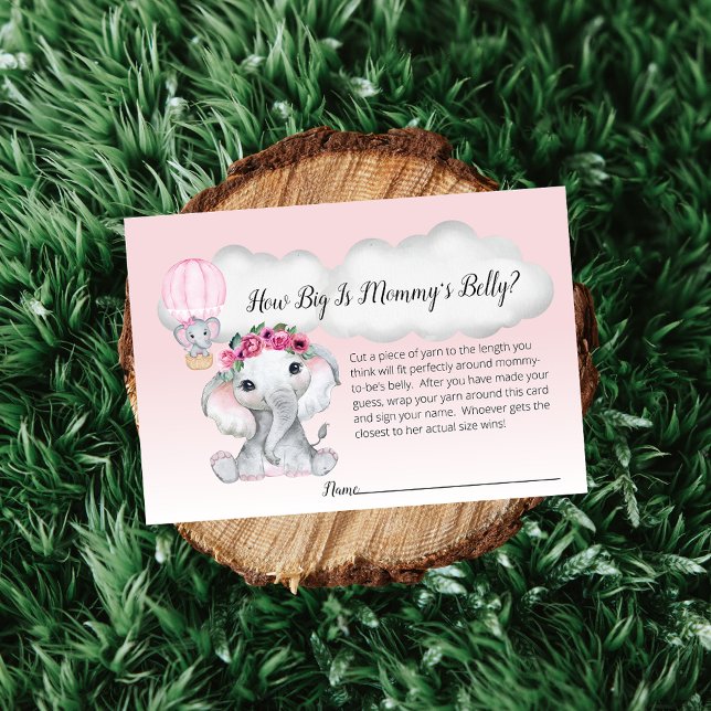 Elephant Luftballong Mamma Belly Storlekare Baby Tilläggskort (Skapare uppladdad)