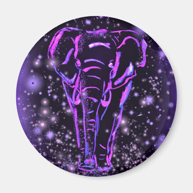 Elephant Magnet vid Putrple Rosa Starry Natt ght (Framsidan)