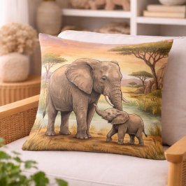 Elephant Mama And Calf Safari Animals  Kudde