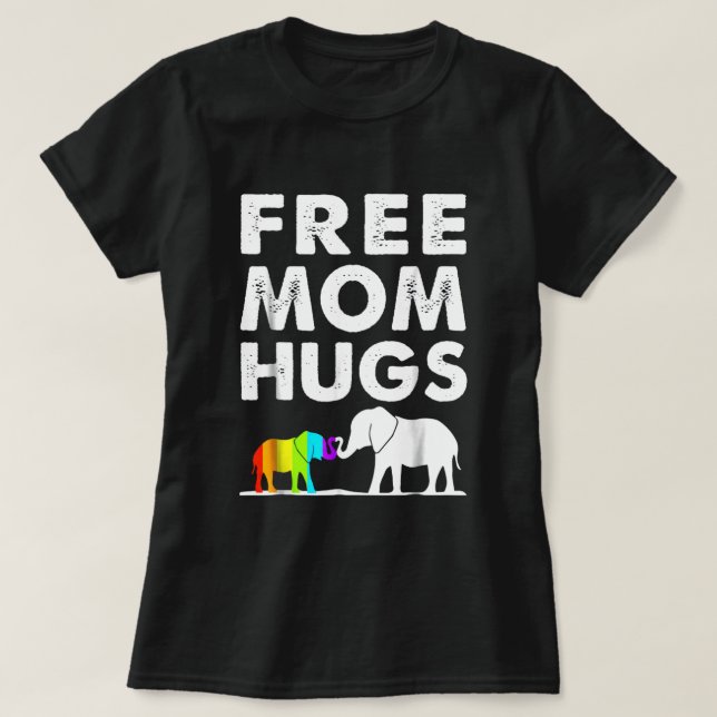 Elephant Mamma Free Mamma Hugs T Shirt (Design framsida)
