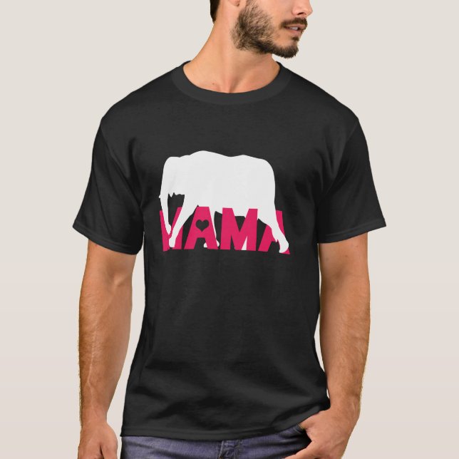 Elephant Mamma Heart Afrika Souvenir T Shirt (Framsida)