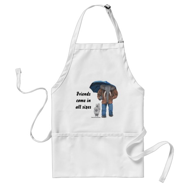 Elephant Man Walking Hundar Fantasy Art Apron Förkläde (Framsidan)