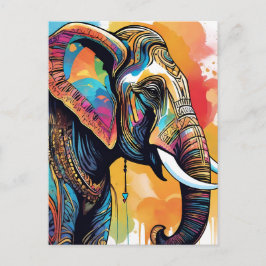 Elephant mandala vatten färg vykort