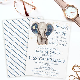 Elephant måne och stjärnorna celestial pojke dusch inbjudningar