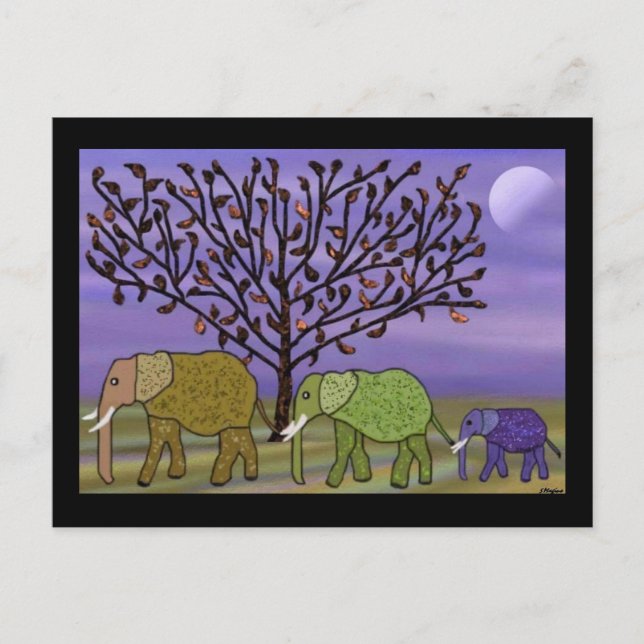 Elephant Måne Vykort (Framsida)