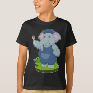 Elephant Mechanic Wrench T Shirt