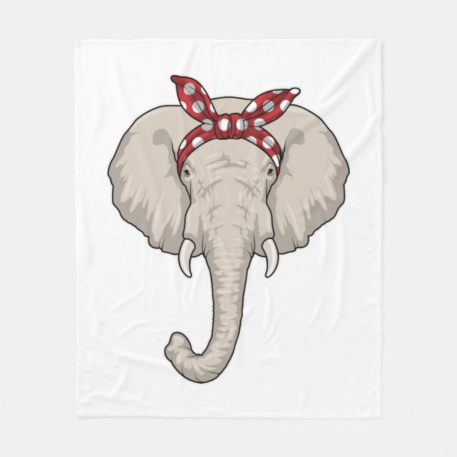 Elephant med Bandana Fleecefilt (Framsidan)