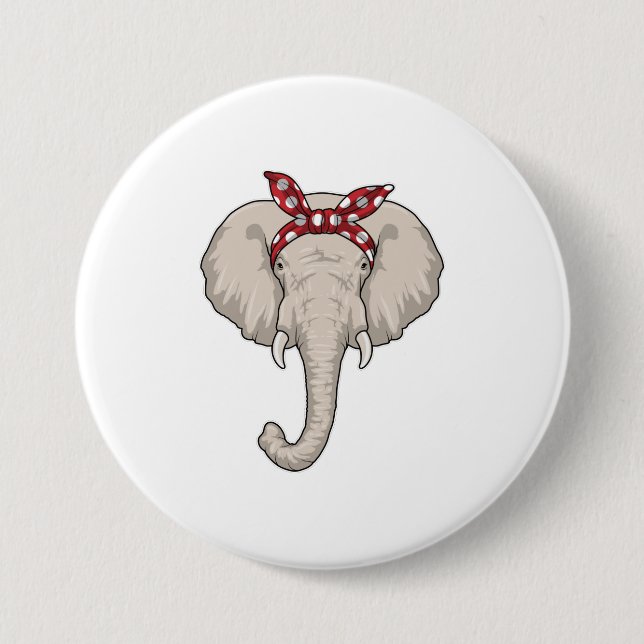 Elephant med Bandana Knapp (Framsida)