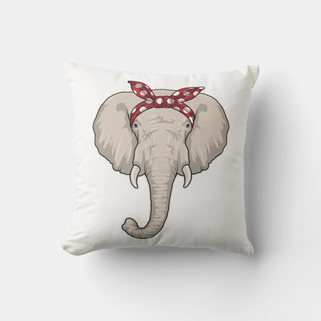 Elephant med Bandana Kudde (Framsida)