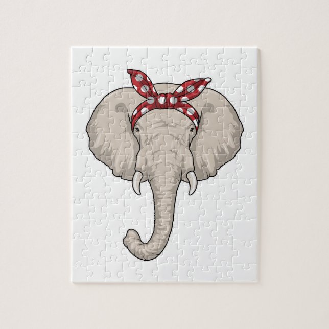 Elephant med Bandana Pussel (Vertikal)