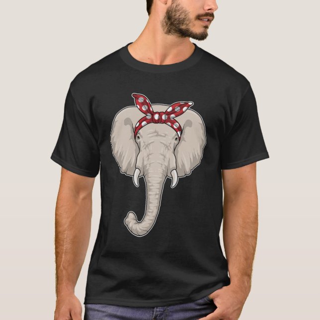 Elephant med Bandana T Shirt (Framsida)