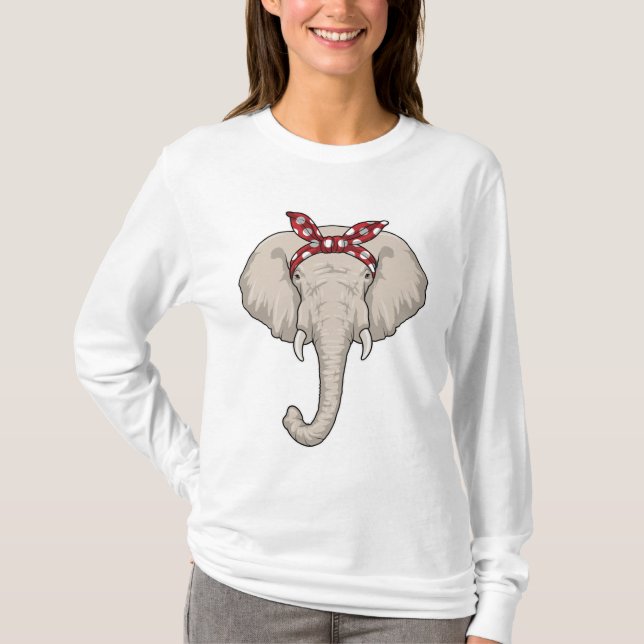 Elephant med Bandana T Shirt (Framsida)