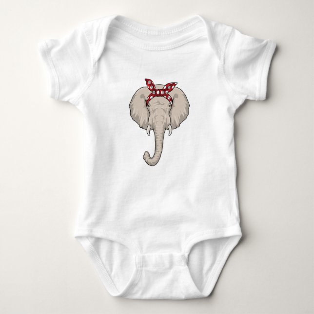 Elephant med Bandana T Shirt (Framsida)