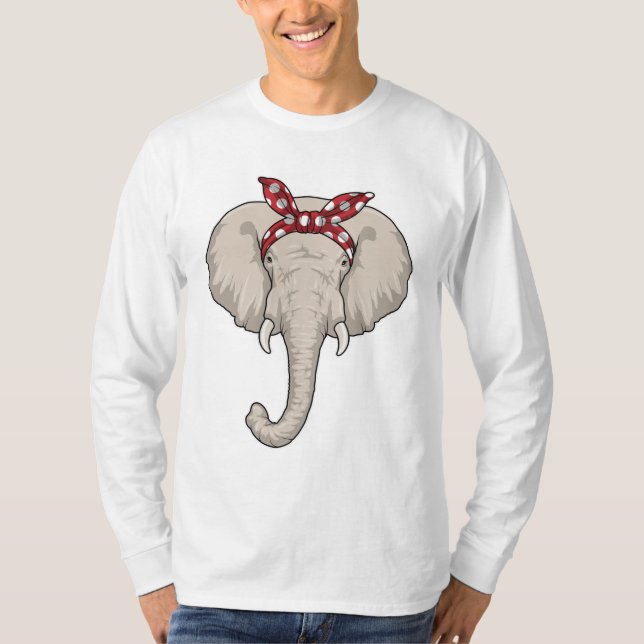 Elephant med Bandana T Shirt (Framsida)