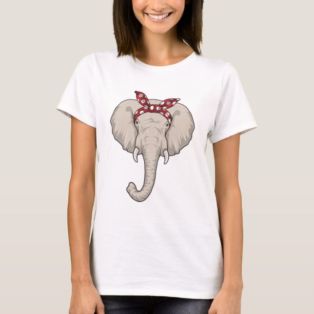 Elephant med Bandana T Shirt (Framsida)