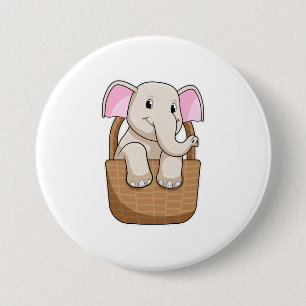 Elephant med Basket Knapp