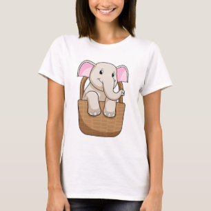 Elephant med Basket T Shirt