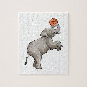 Elephant med Basketball Pussel