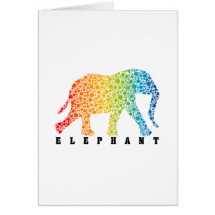 Elephant med Färg Hälsningskort