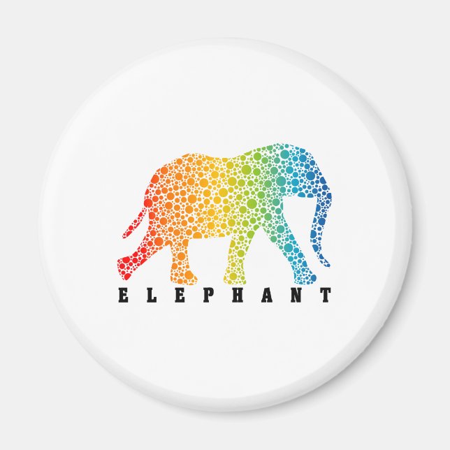 Elephant med Färg Magnet (Framsidan)