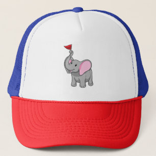 Elephant med Flagga Keps