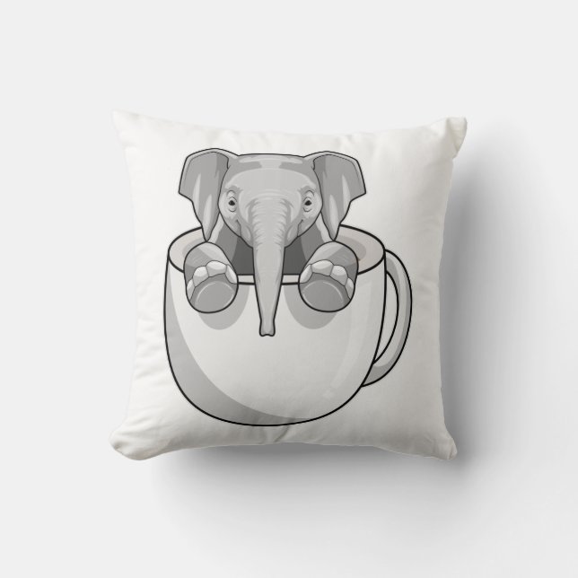 Elephant med Kopp Kudde (Framsida)