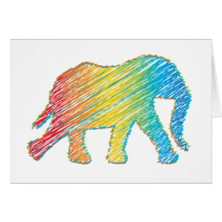 Elephant med Linjer Hälsningskort