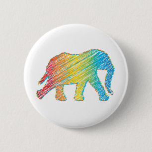 Elephant med Linjer Knapp