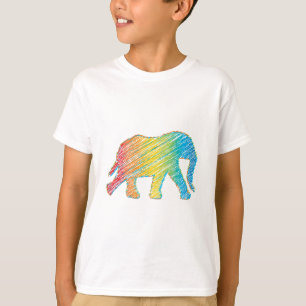 Elephant med Linjer Tee Shirt