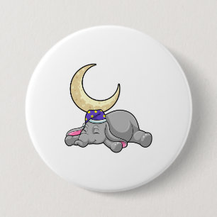 Elephant med Måne Knapp
