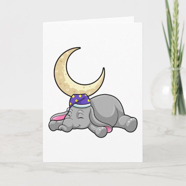 Elephant med Måne Kort (Framsida)