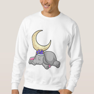 Elephant med Måne Lång Ärmad Tröja
