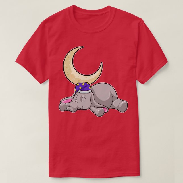 Elephant med Måne T Shirt (Design framsida)