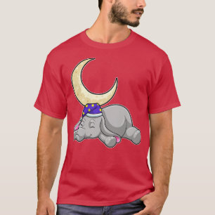 Elephant med Måne T Shirt