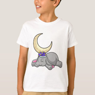 Elephant med Måne T Shirt