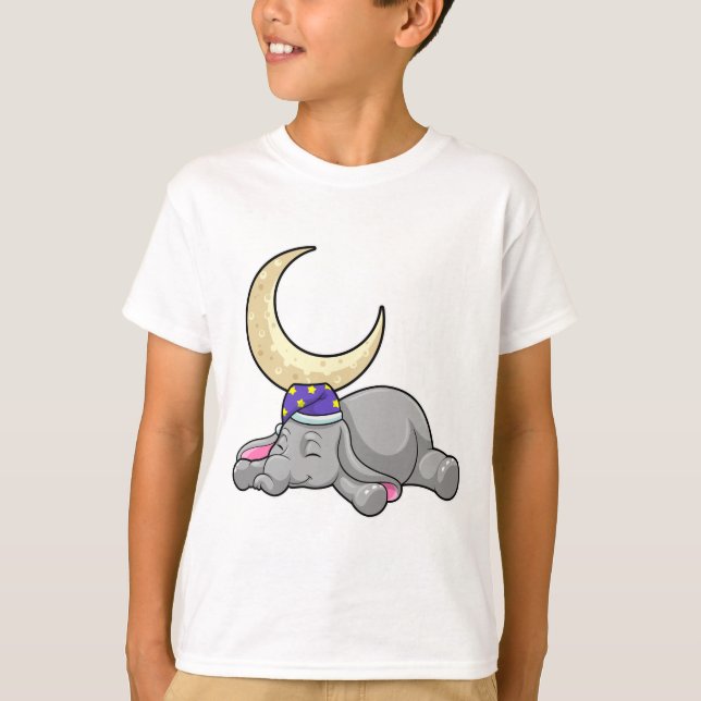 Elephant med Måne T Shirt (Framsida)