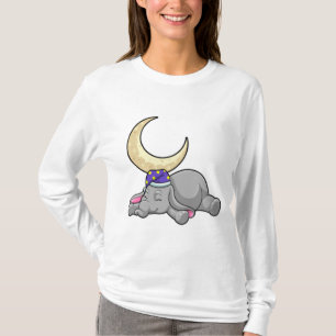 Elephant med Måne T Shirt