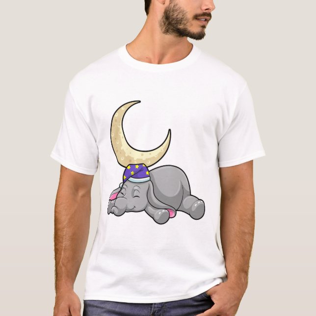 Elephant med Måne T Shirt (Framsida)