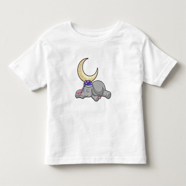 Elephant med Måne T Shirt (Framsida)