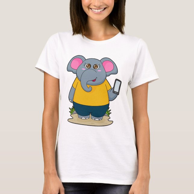 Elephant med Mobile T Shirt (Framsida)
