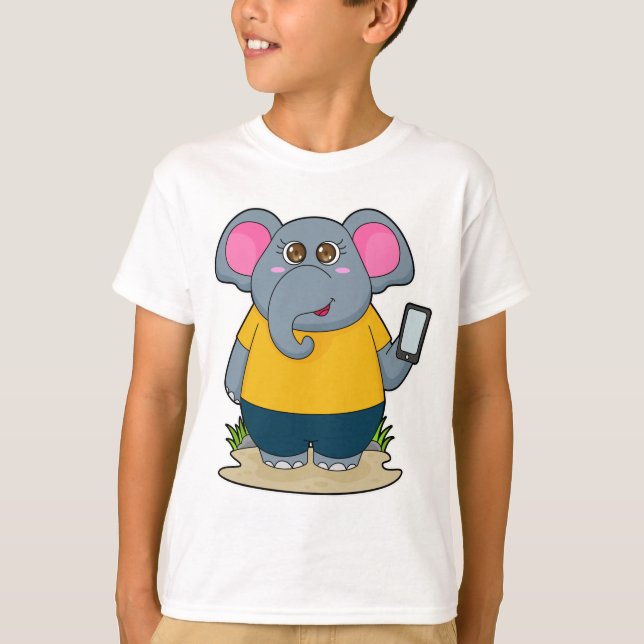 Elephant med Mobile T Shirt (Framsida)