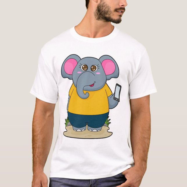 Elephant med Mobile T Shirt (Framsida)