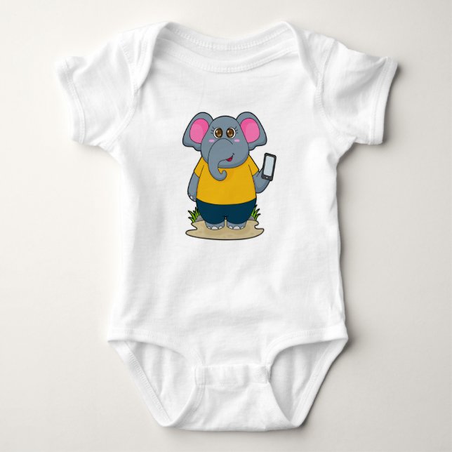 Elephant med Mobile T Shirt (Framsida)